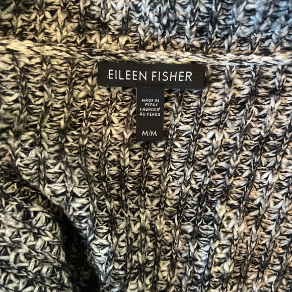 Eileen Fisher Charcoal Open Front Cardigan Organic cotton wool Medium - Picture 4 of 5